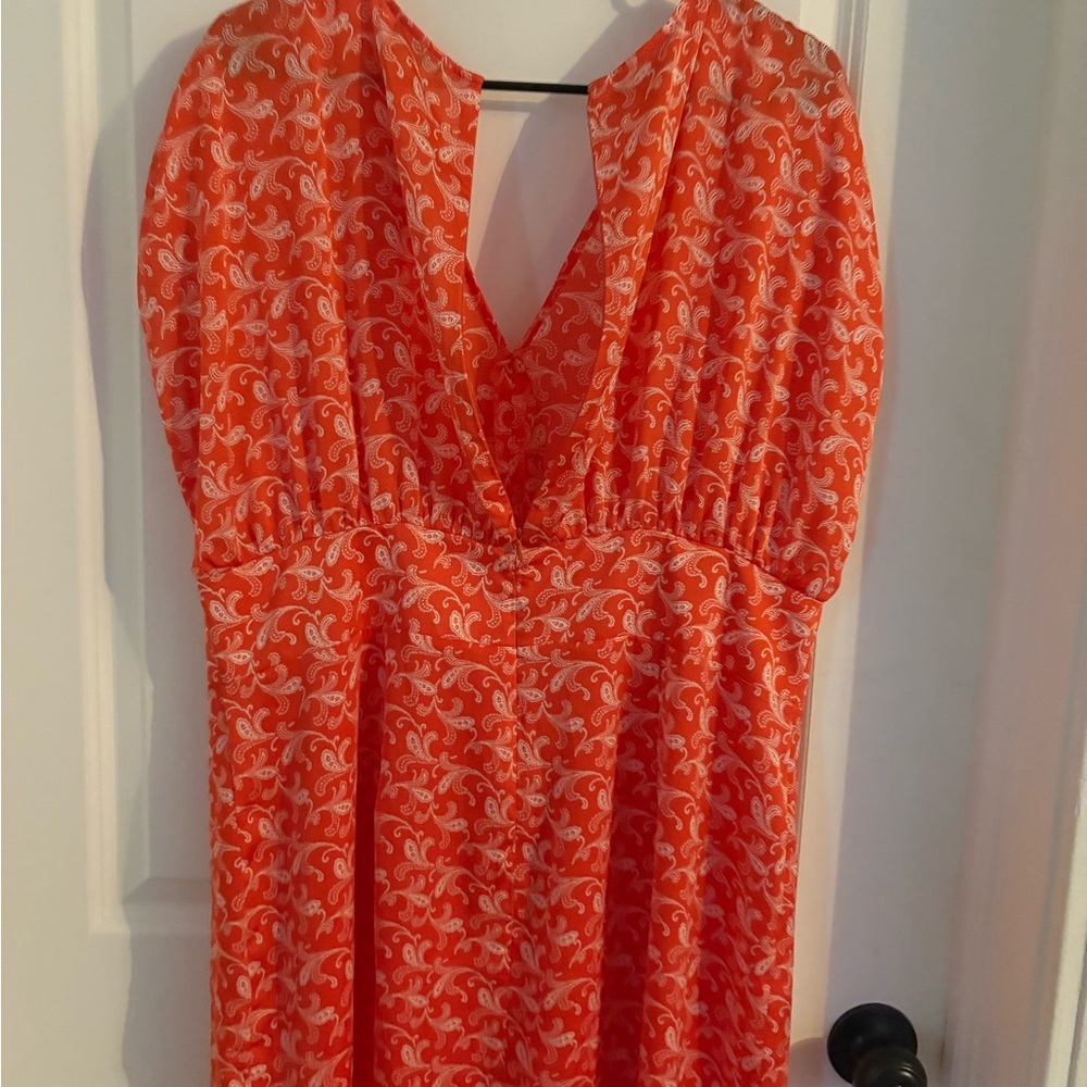 Ann Taylor Vibrant Orange Midi Dress - Picture 5 of 6